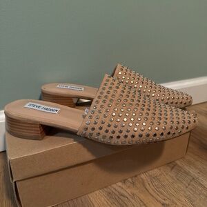 Steve Madden tan studded mule